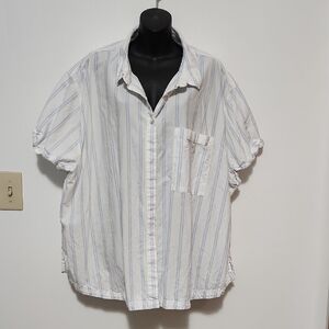 Ava & Viv White and Blue Button Down Shirt